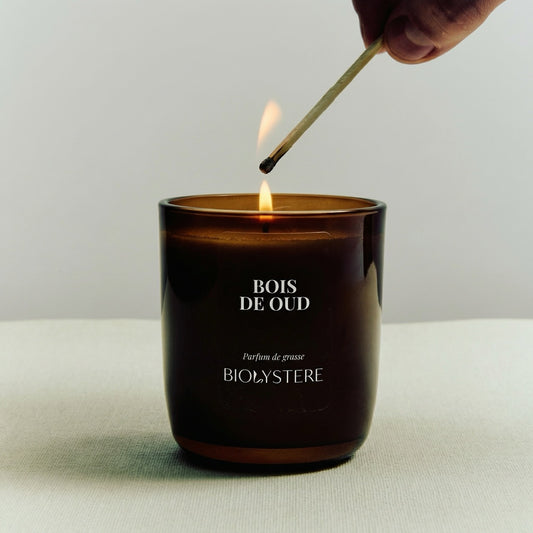 Bougie Parfumée Bois de Oud - Bougie Parfumée Naturelle Vegan - Biolystere